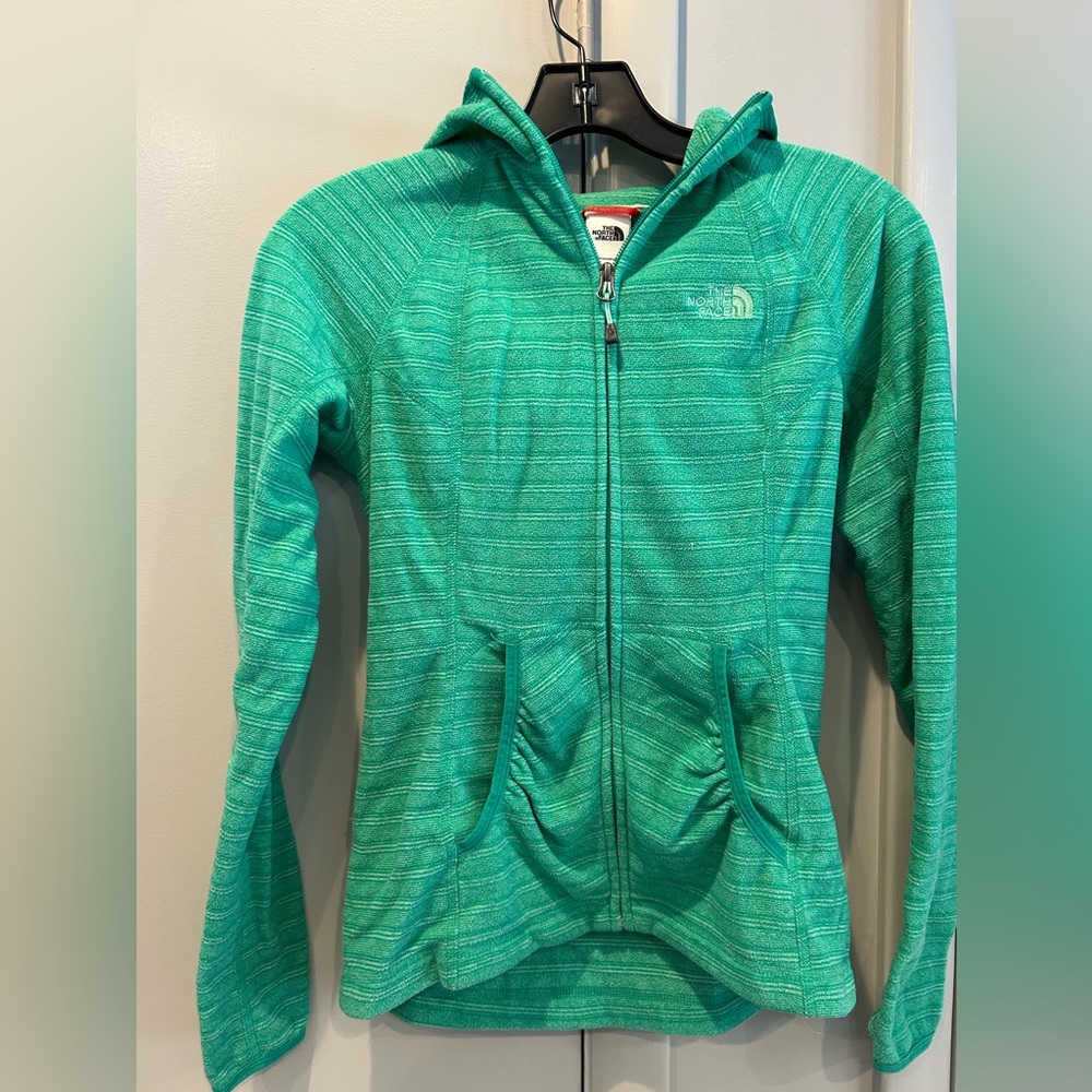 The North Face Women's Green Hooded soft polartec jacket size XS